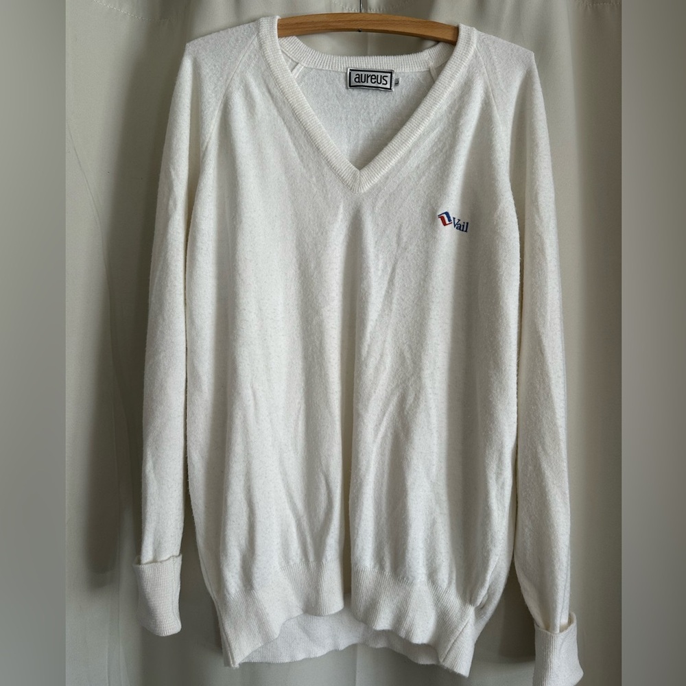 Vtg 1960/70s Vail V-Neck Sweater - L